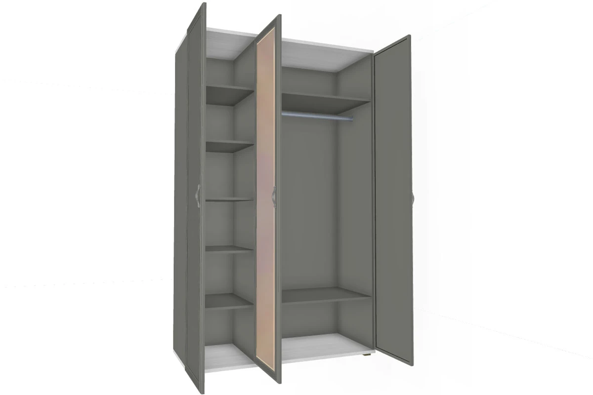 Шкаф для одежды и белья ШК-1001-СЯ-СО (Снежный Ясень/Серый Оникс)