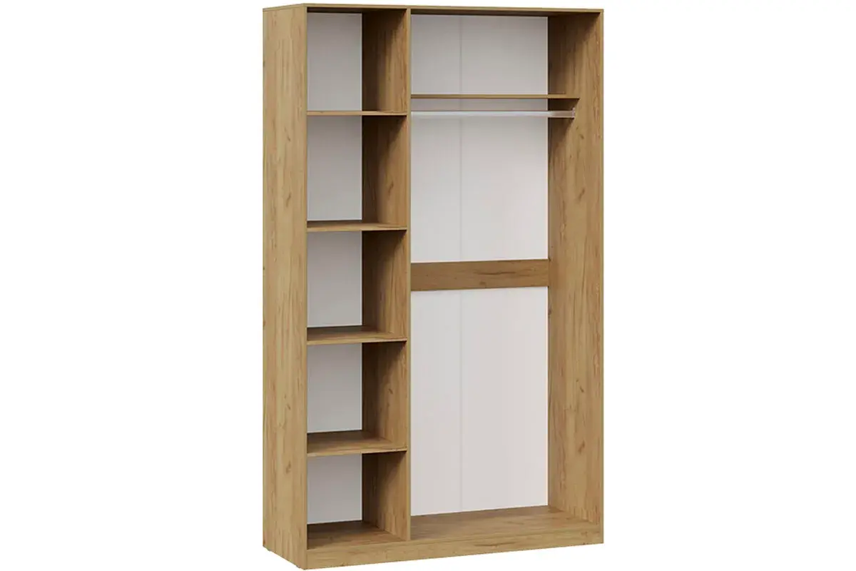 Шкаф комбинированный Хилтон (Дуб Крафт золотой/Белый матовый)