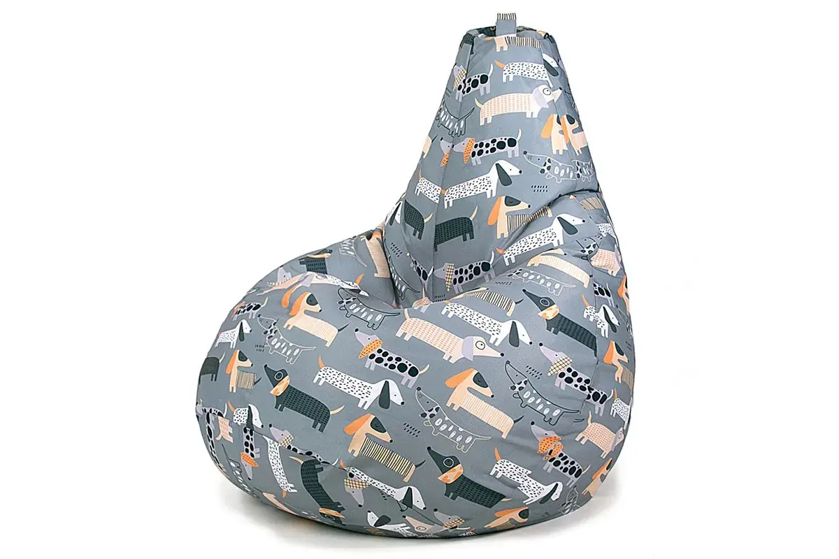 Кресло-мешок Груша Миди 2XL (Мебельный хлопок / Озорные таксы)