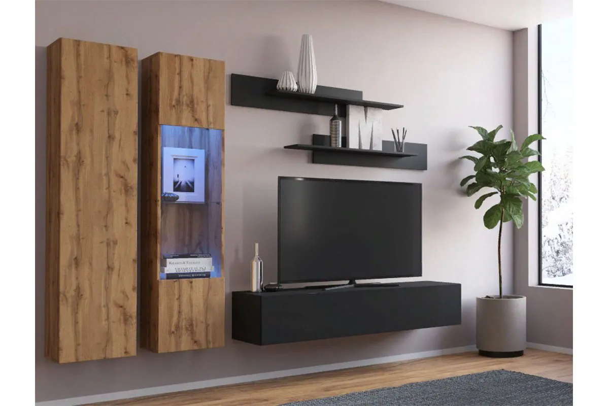 Комплект навесных полок Point Чёрный/Чёрный глянец (71774471)