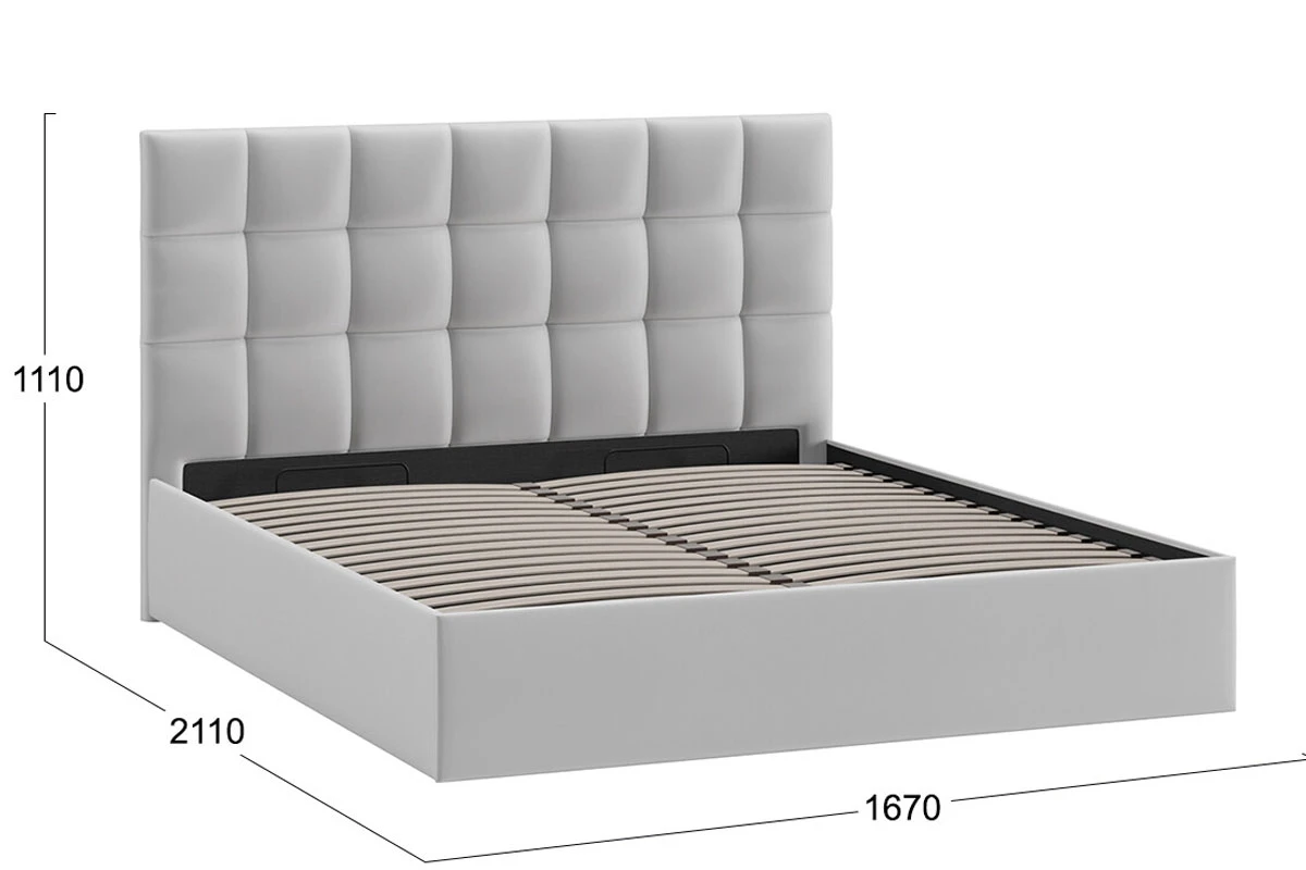 Кровать универсальная Эмбер Тип 1 с ПМ 160х200 (Велюр/Confetti Silver)