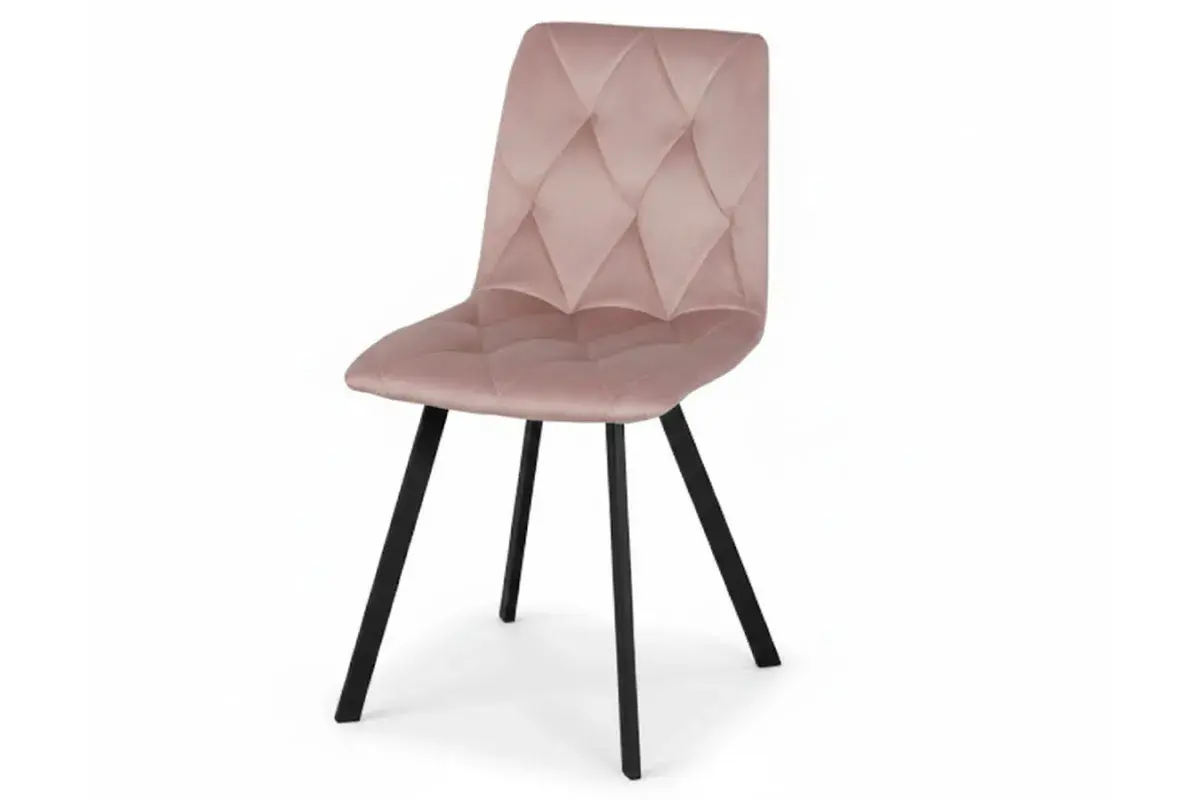 Стул Рокки (Муар черный / Велюр Дрим / Пастельно-розовый) СРП-073