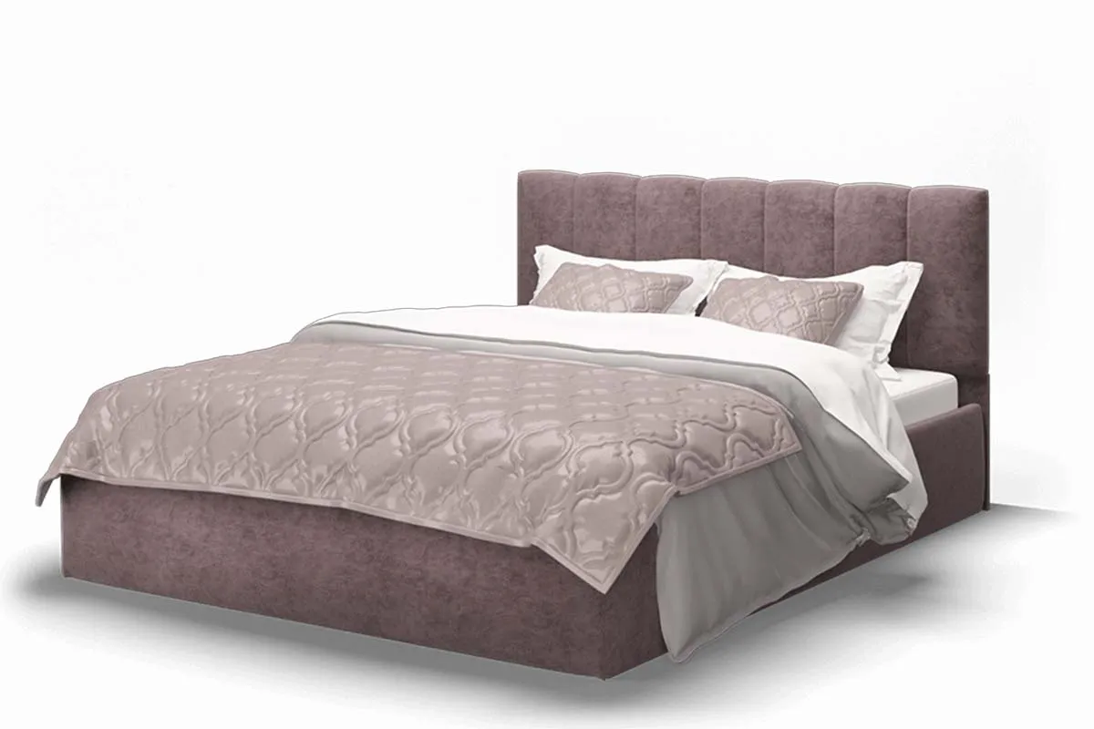 Кровать Элен с подъемным механизмом (Rock 12 Серо-Фиолетовый) 140х200