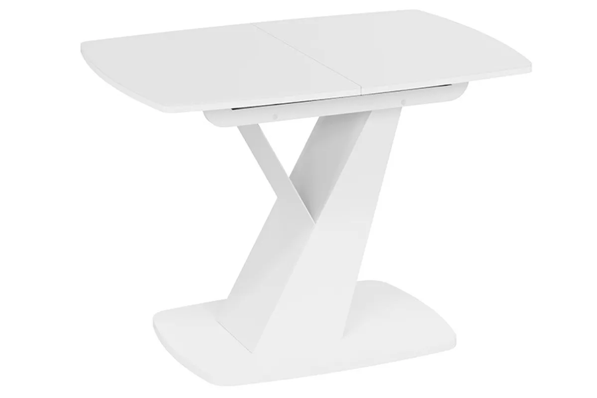 Стол обеденный Гарда Тип 1 (Белый / Стекло матовое белое)