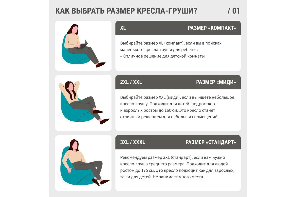 Кресло-мешок Груша Стандарт 3XL (Оксфорд / Бирюза)