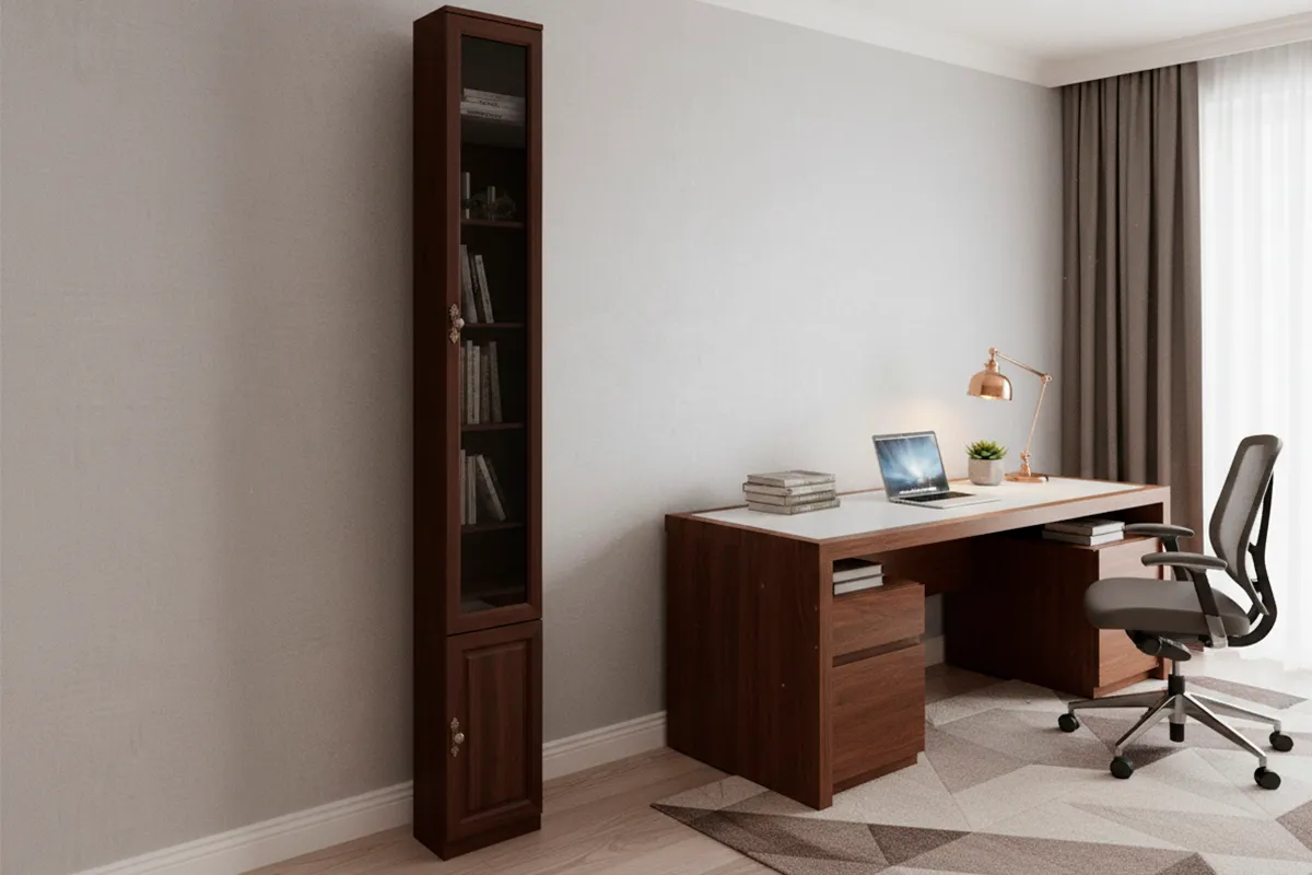 Шкаф для книг со скосом вправо Montpellier 12 (Орех шоколадный) фото