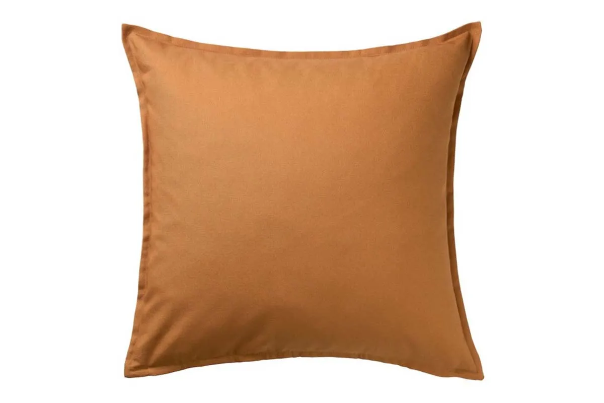 Чехол на подушку Гурли коричнево-жёлтый (7619324)