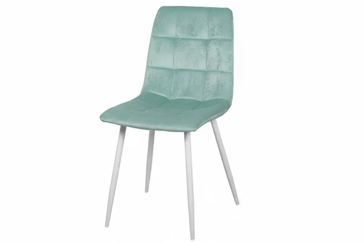 Стул Чили (Белый матовый / Велюр Сенсей / Mist green) СРП-052