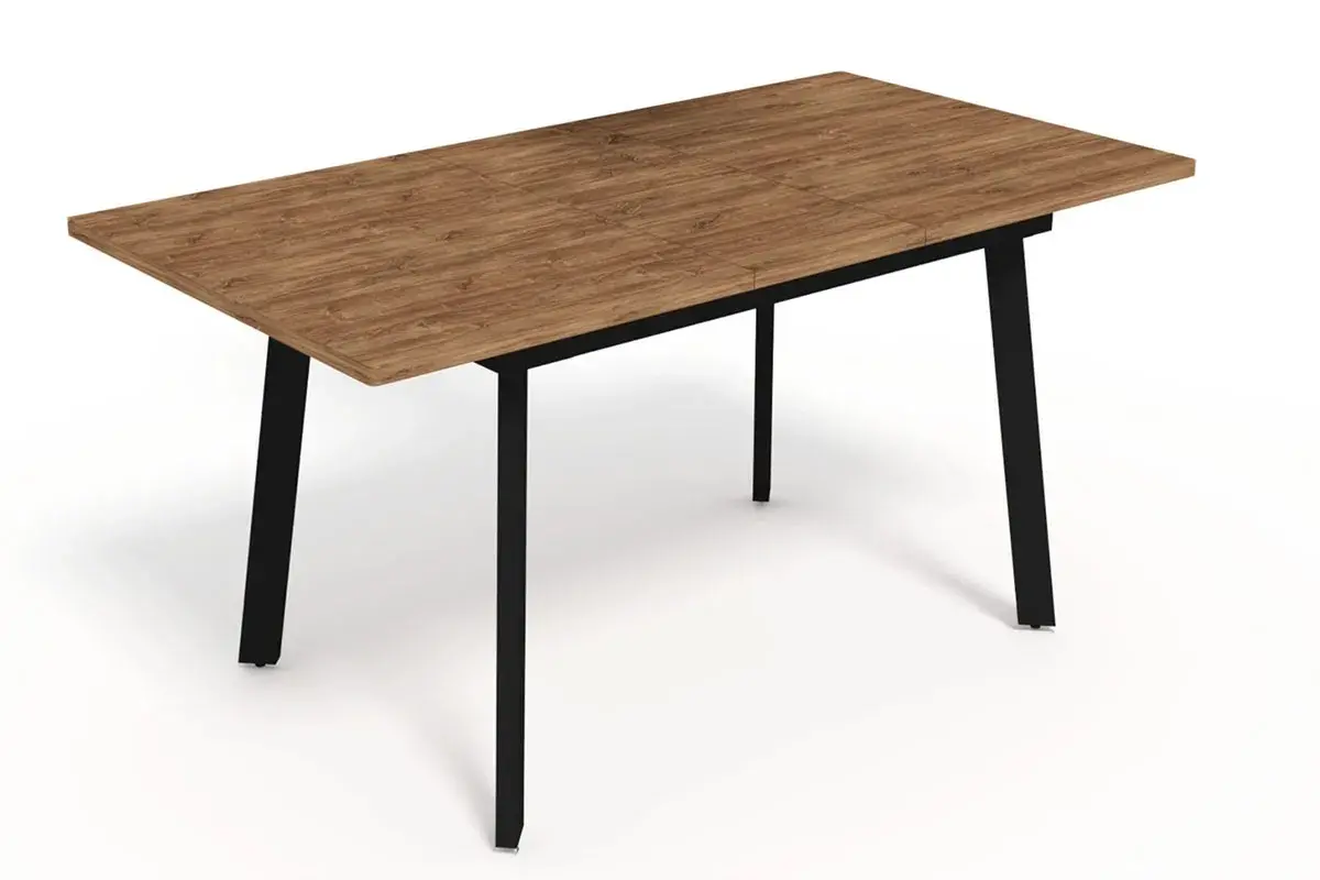 Стол обеденный Канзас 1200 (вставка 320) (Дуб Кунео Egger / Металл черный)