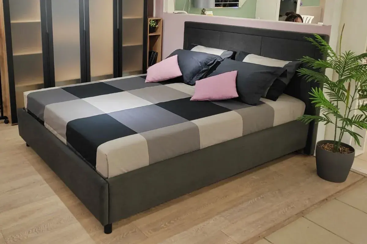 Кровать Квадро-3 с ПМ 160х200 (Тедди 20) 5 кат.