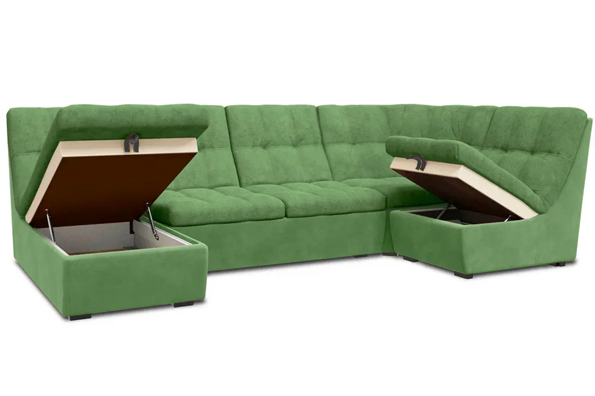 Угловой диван София 2 ДКУ 3Т латы Небби 245 Салатовый