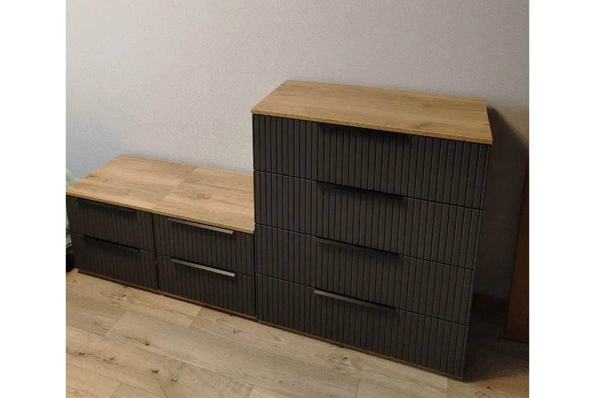 Тумба прикроватная Астория 04 (Дуб кастелло медовый / Графит софт)