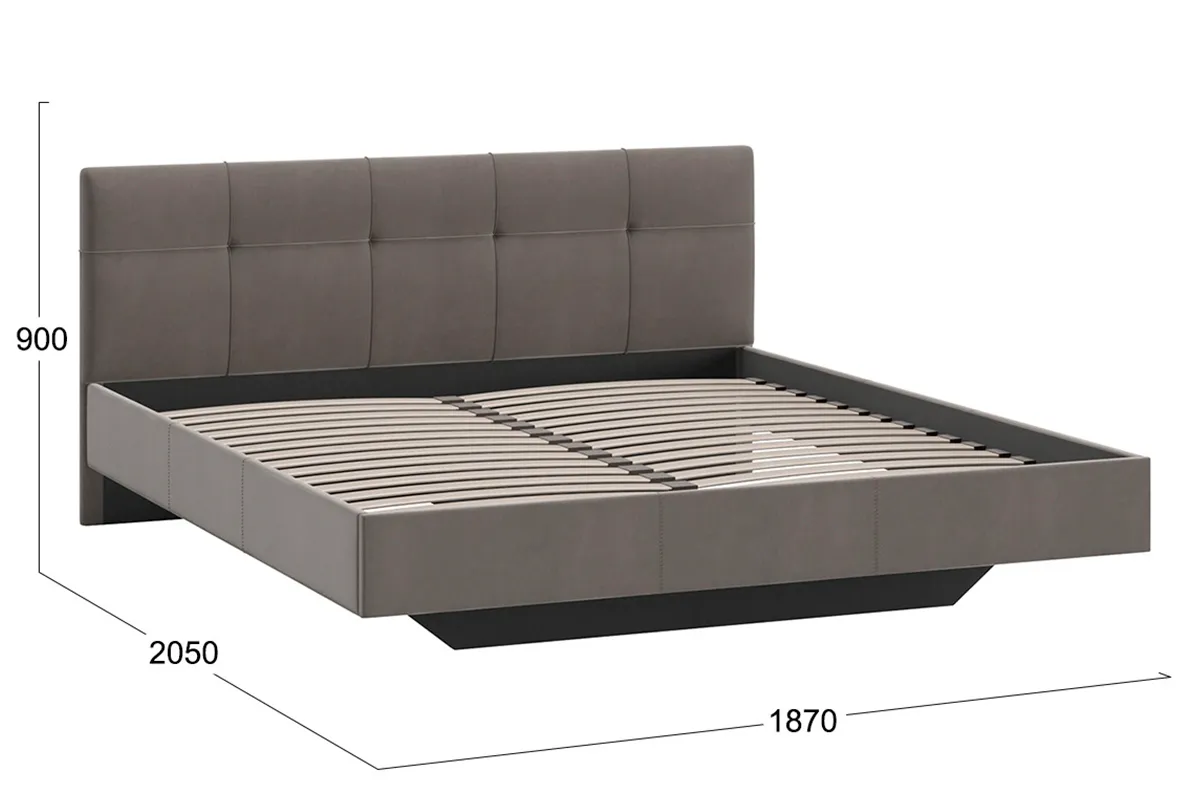 Кровать Элис с мягкой обивкой Тип 1 Исп.2 180х200 (Велюр/Мокко)