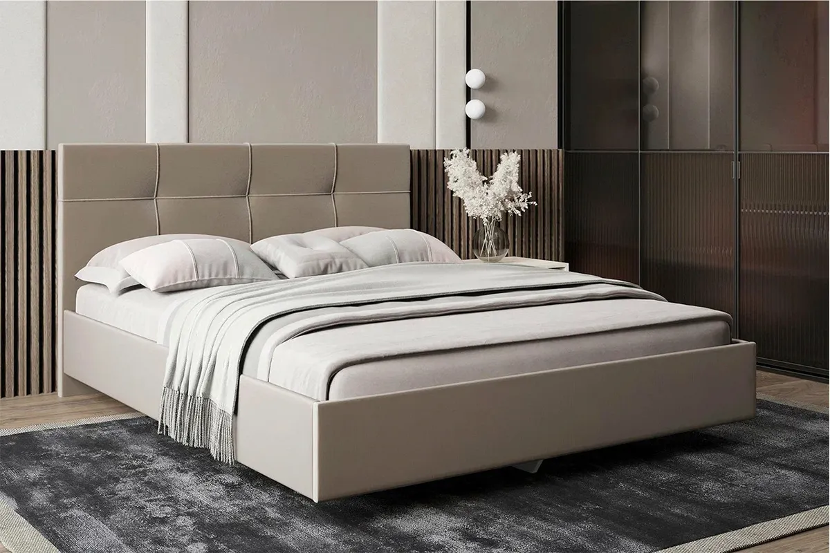 Кровать Kapriz с ПМ 140х200 (Newtone Light Beige / Бежевый)
