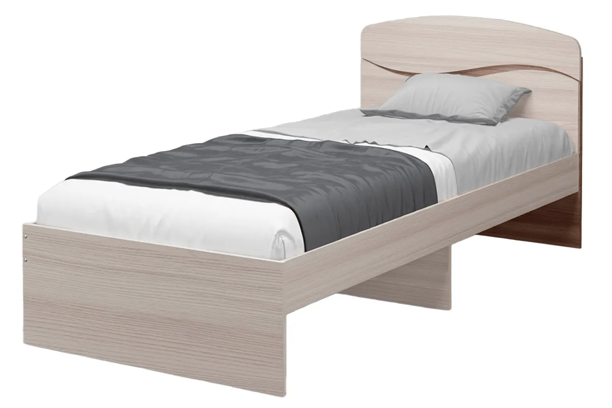 Кровать Валенсия без ящиков 90х200 (Ясень Светлый/Ясень Темный)