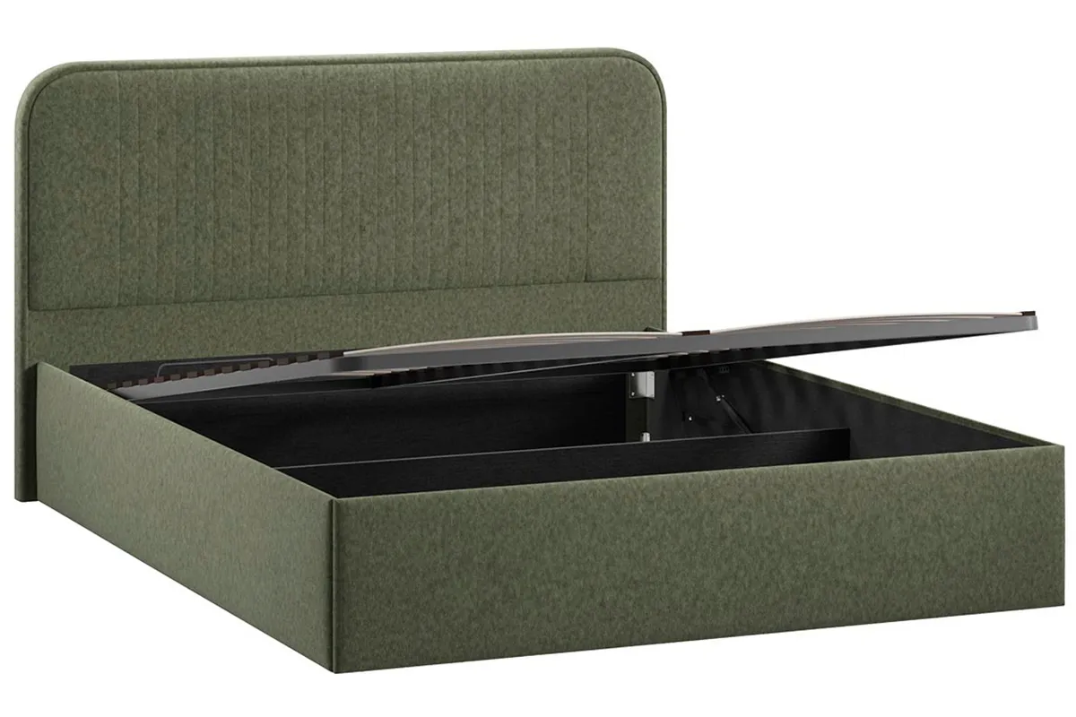 Кровать Тиффани Тип 1 с ПМ и заглушиной 160х200 (Микровелюр/Jercy Deep Green)