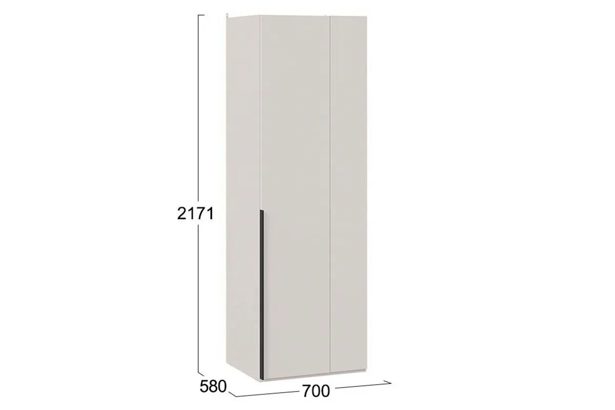 Шкаф угловой Порто СМ-393.07.006 (580) с 1 глухой дверью (Кашемир матовый / Кашемир сатин)
