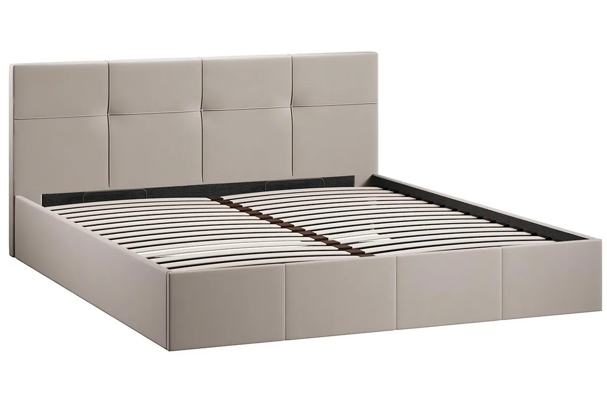 Кровать Лора с ПМ и заглушиной 180х200 (Велюр / Confetti Smoke)