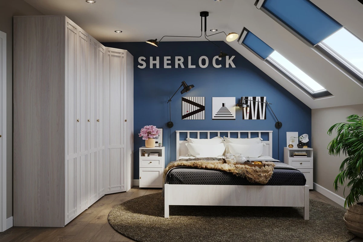 Спальня Sherlock №10 (Ясень Анкор Светлый) фото