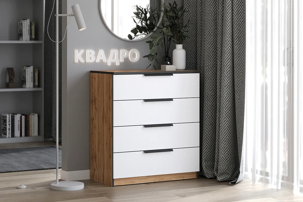 Комод Квадро №750.2 (Дуб вотан / Тальк)