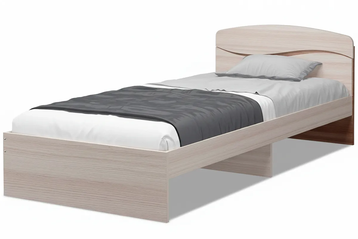 Кровать Валенсия без ящиков 120х200 (Ясень Светлый/Ясень Темный) 
