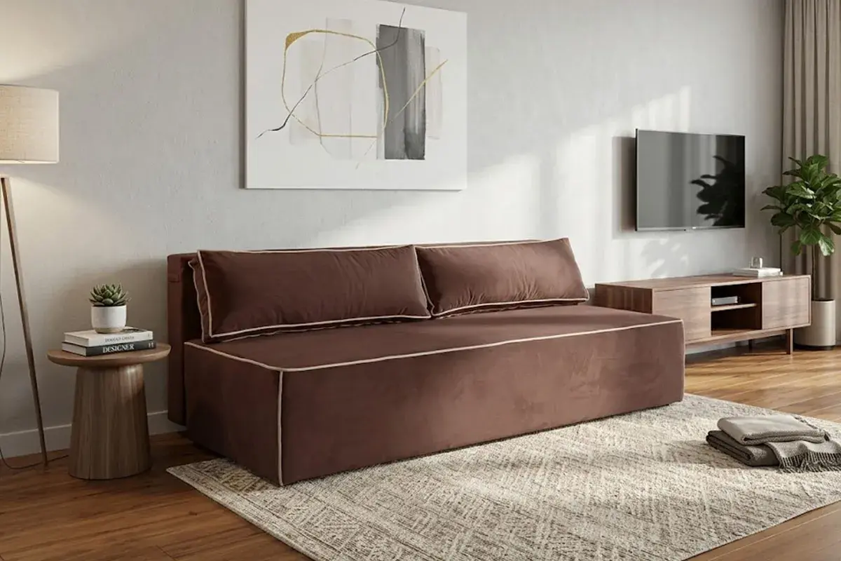 Диван Brick (Набивные подушки/Отстрочка/ППУ) Тексопарк Монте коричневый