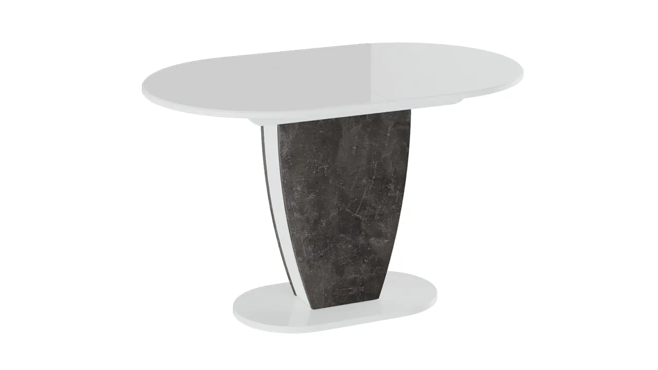 Стол обеденный Монреаль Тип 1 (Моод Тёмный/Белый Глянец) фото