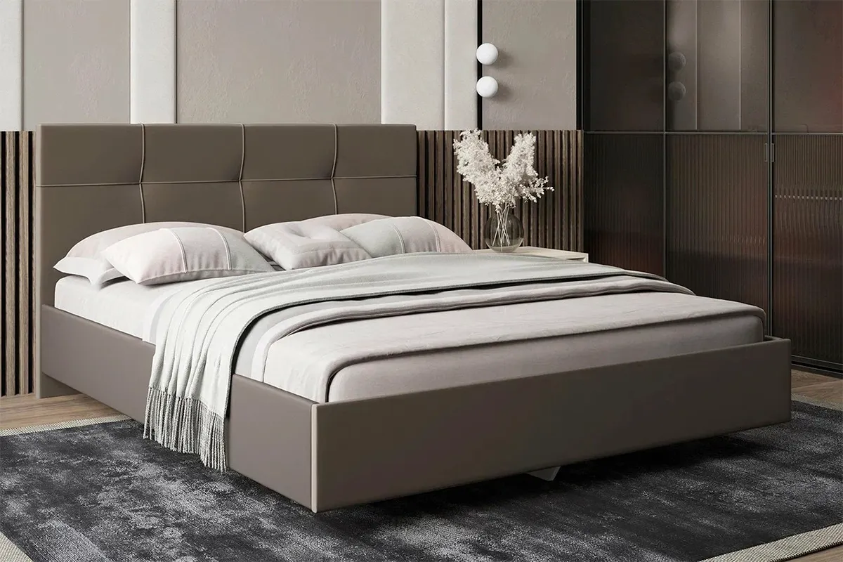 Кровать Kapriz с ПМ 160х200 (Newtone Cacao / Капучино)