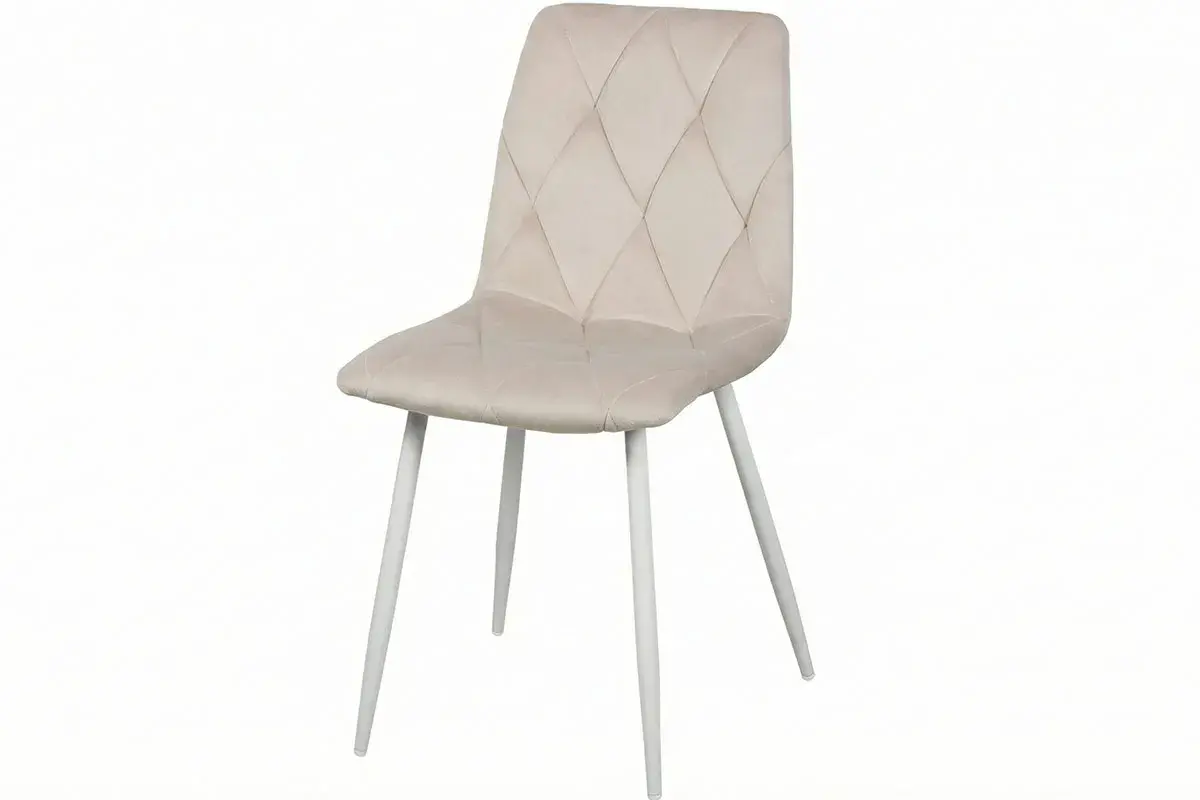 Стул Регги (Белый матовый / Велюр Дрим бежевый / Beige) СРП-066