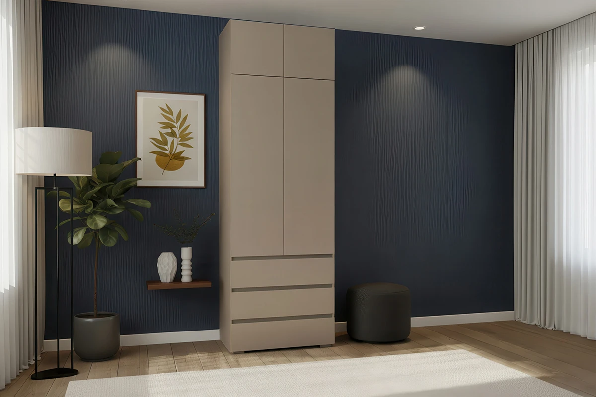 Шкаф с антресолью 2-створчатый Веста (Бежевый)