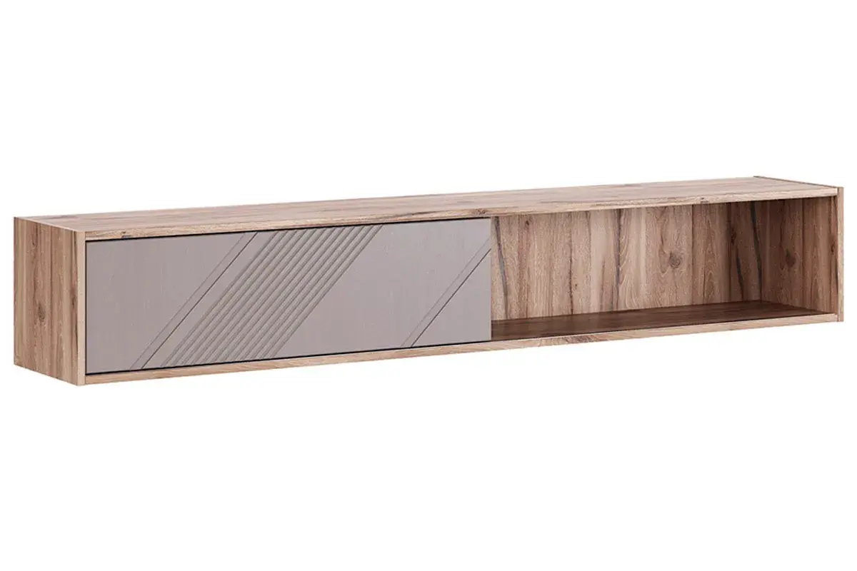 Шкаф навесной горизонтальный 1800 Кенди Мод.3 (Дуб Альпийский/Ясень Грей Софт)