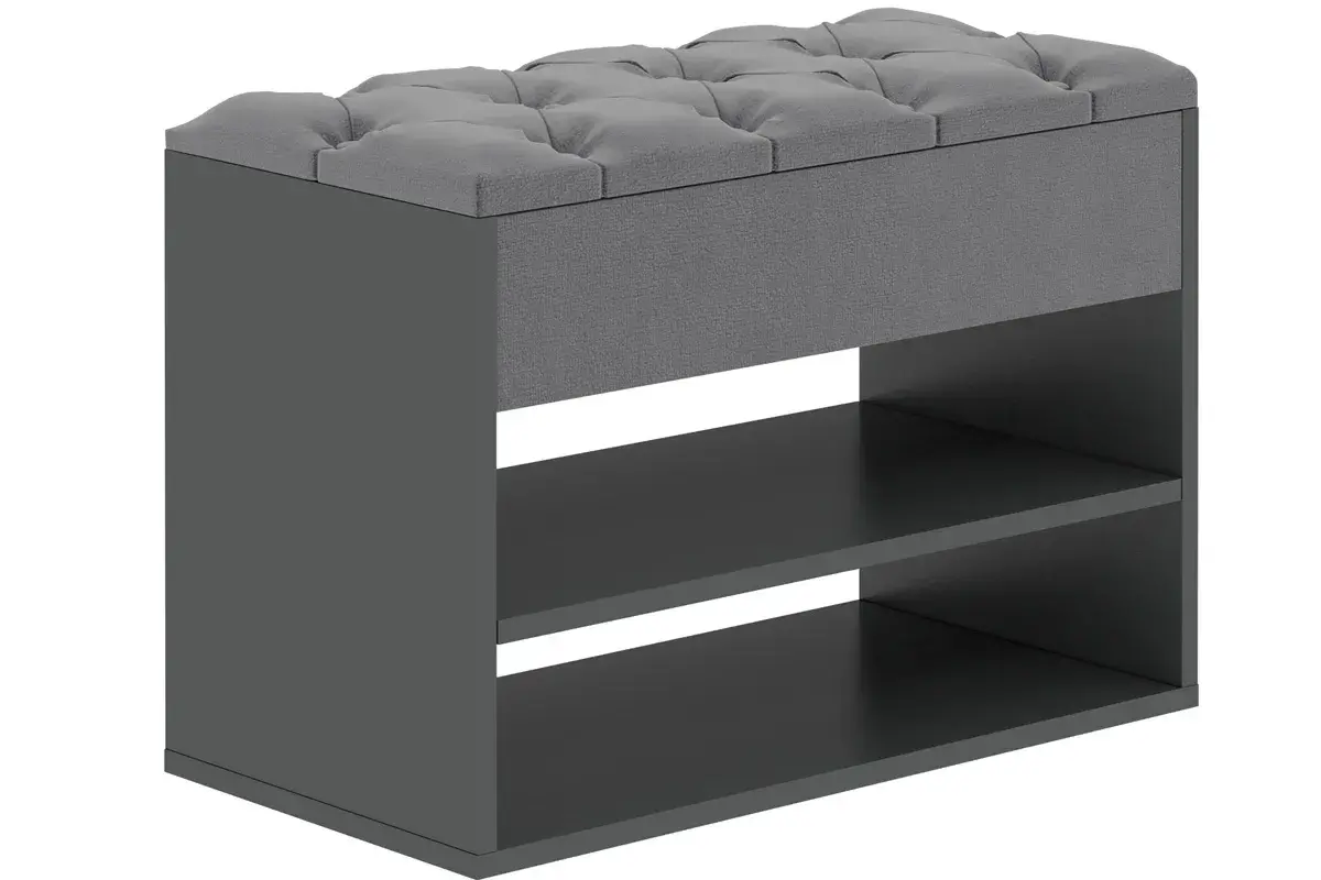 Тумба для обуви Дения (Антрацит/ткань Темно-серая)