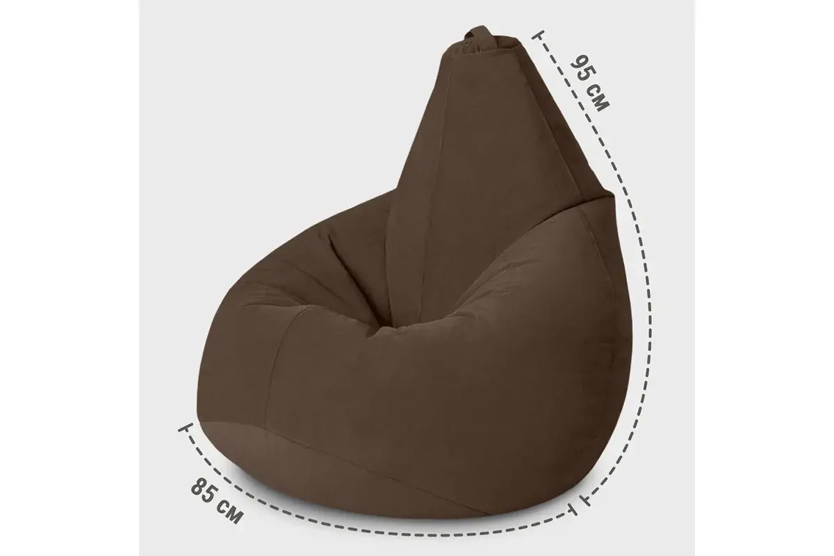 Кресло-мешок Груша Стандарт 3XL (Велюр / Горький шоколад)