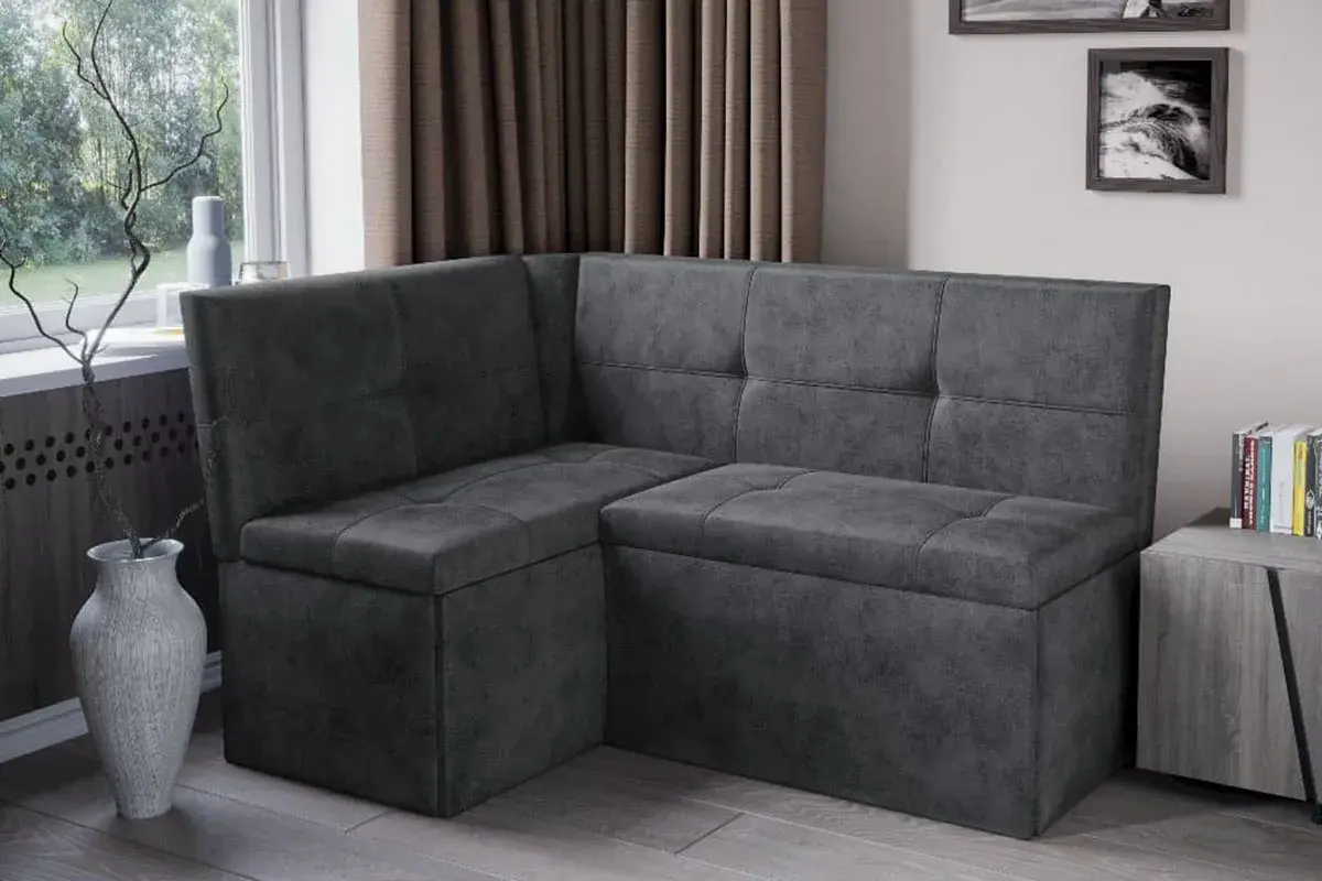 Скамья угловая Вегас (Ткань / Темно-серая)