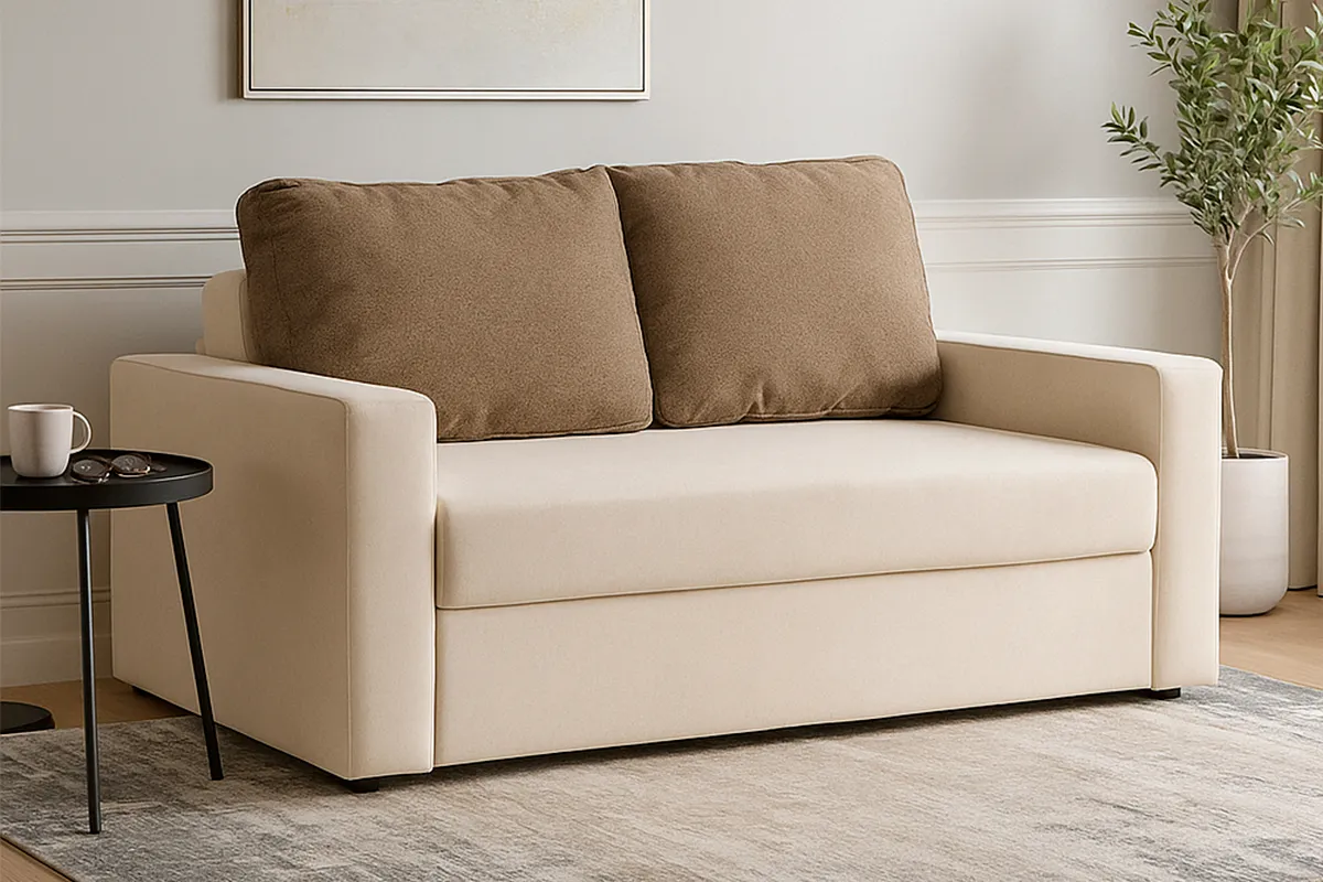 Диван прямой с подлокотниками Brick-10 (Набивные подушки) Гунин 2217-2 Бежевый