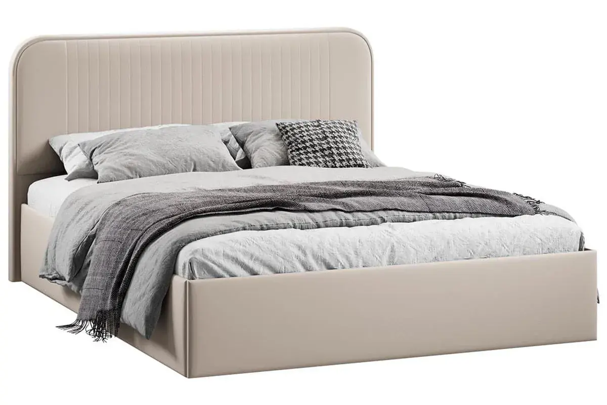 Кровать Тиффани c подъемным механизмом Тип 1 и заглушиной 180х200 (Велюр / Confetti Cream)