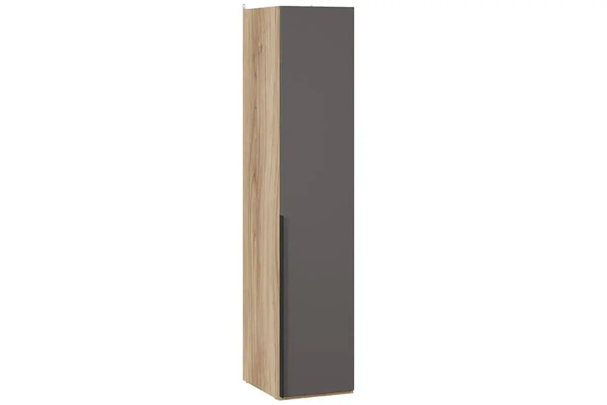 Шкаф для белья с 1 глухой дверью Порто СМ-393.07.001 (Яблоня Беллуно/Графит софт)