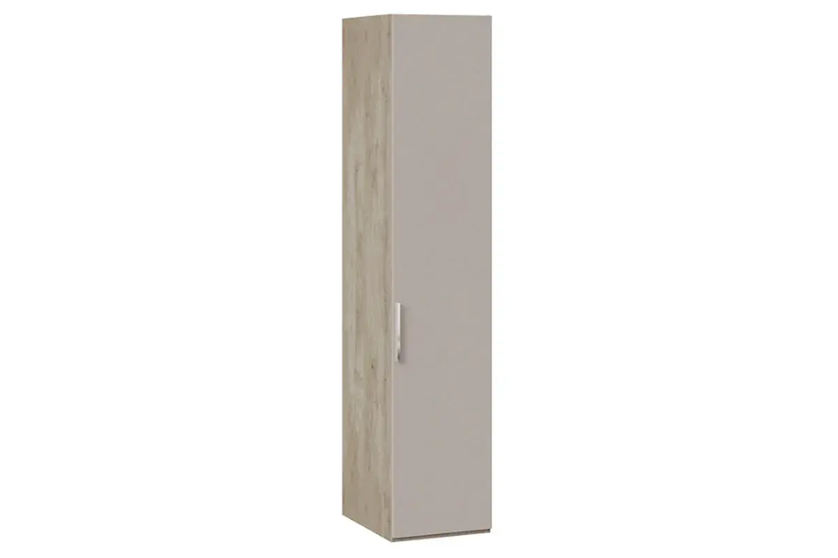 Шкаф для белья Эмбер СМ-348.07.001 с 1 глухой дверью (Баттл Рок/Серый глянец)