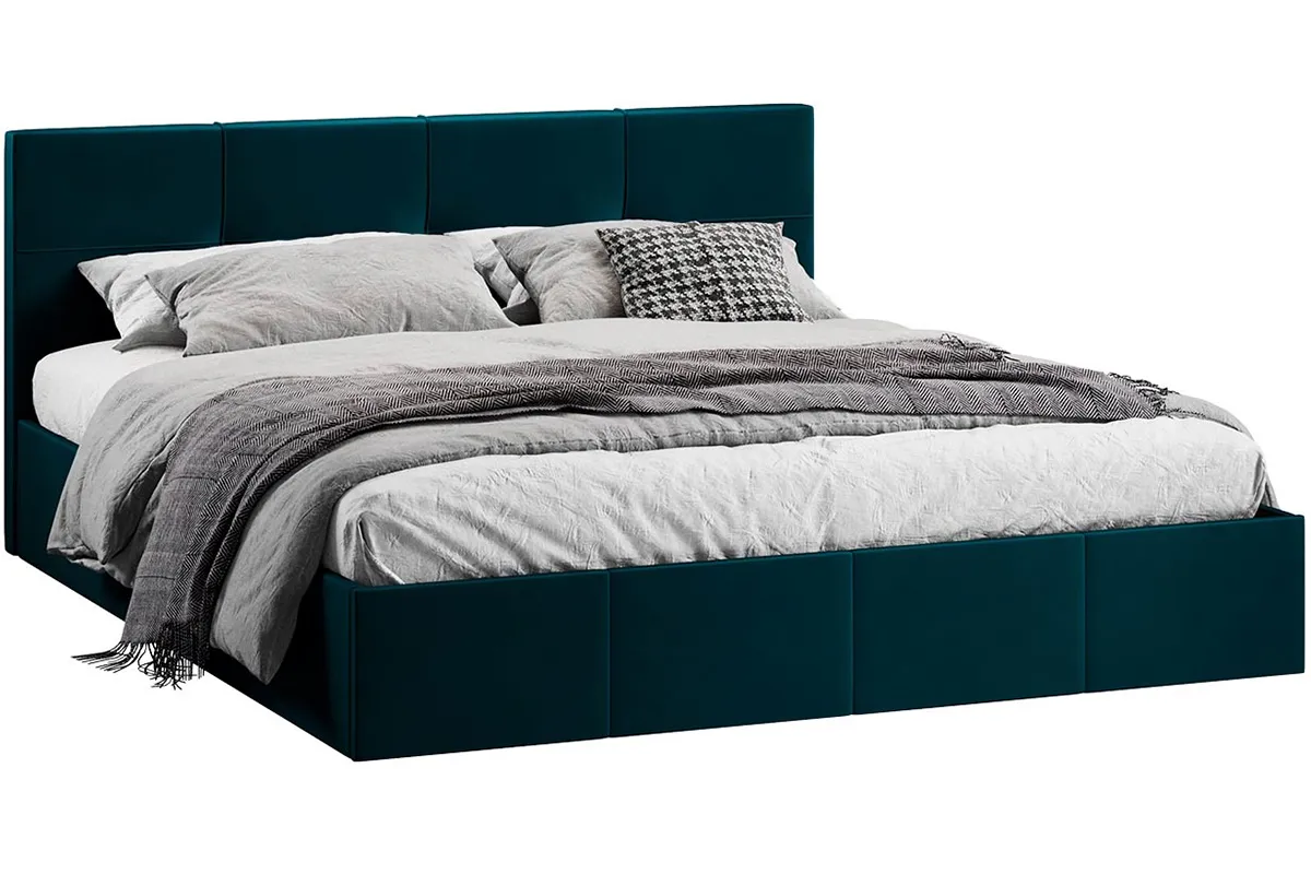 Кровать Лора с ПМ и заглушиной 180х200 (Велюр / Confetti Izumrud)