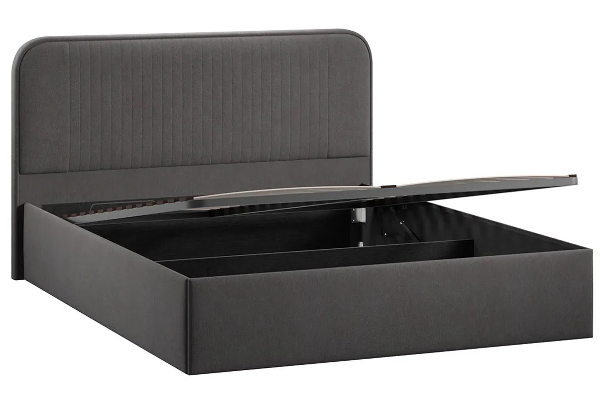 Кровать Тиффани Тип 1 с ПМ 160х200 (Велюр / Графит)