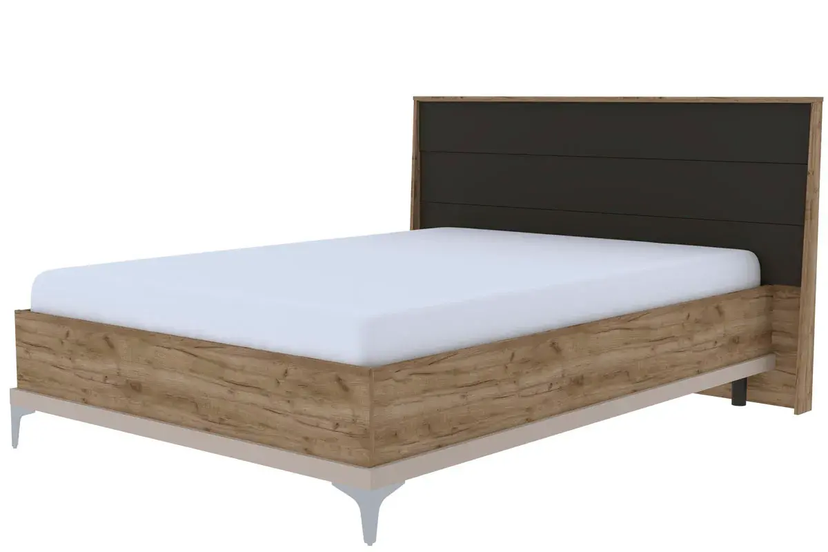 Кровать Кара 10 со стационарным основанием 140х200 (Дуб Табачный Craft)