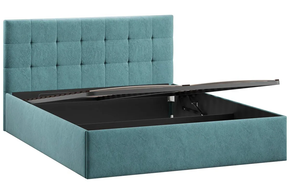 Кровать Джоли Тип 1 с ПМ 160х200 (Микровелюр / Wellmart Indigo)