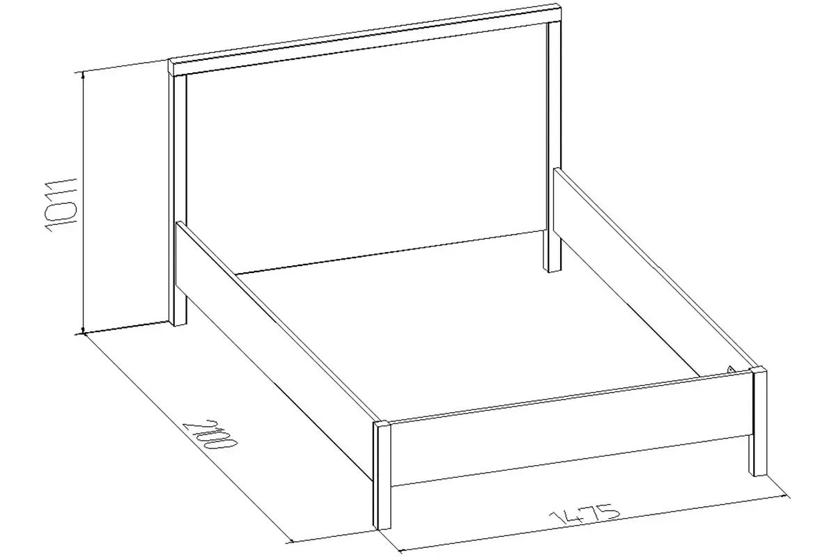 Кровать Bauhaus 3 без основания 140х200 (Бодега светлый)