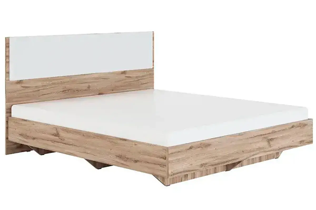 Кровать с мягким элементом Николь 180х200 мод.1.6 (Белый/Дуб Альпийский)