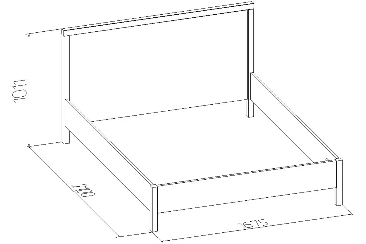 Кровать Bauhaus 2 без основания 160х200 (Бодега светлый)