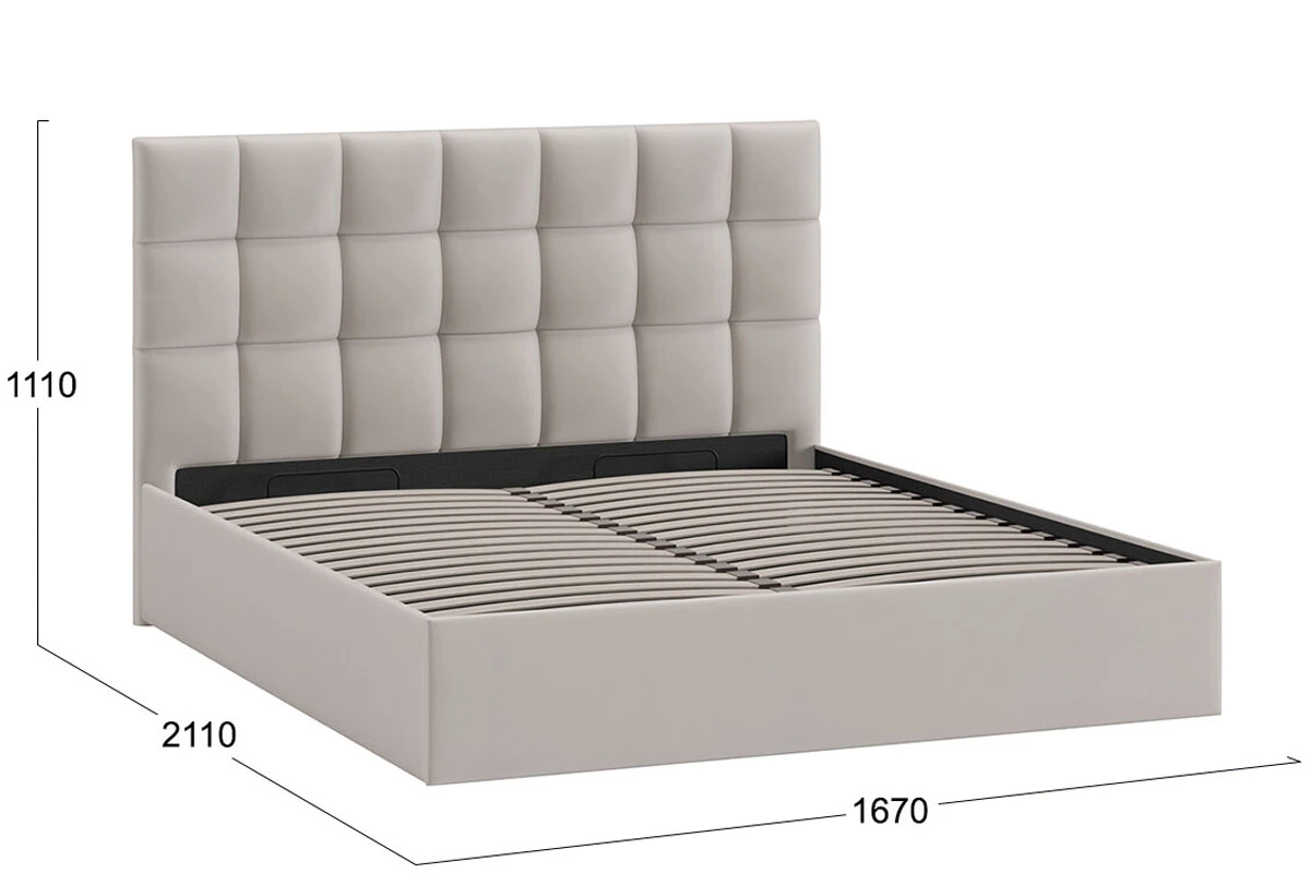 Кровать универсальная Эмбер Тип 1 с ПМ 160х200 (Велюр/Confetti Smoke)