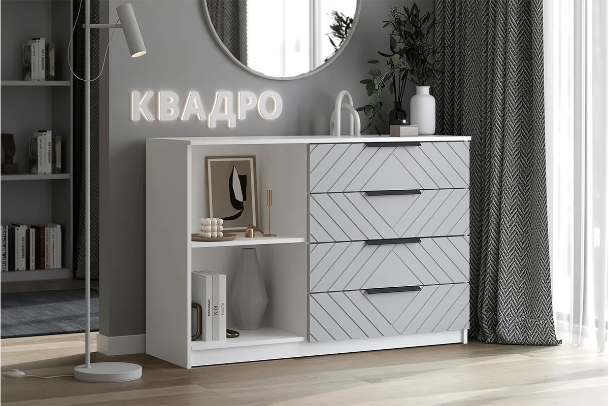 Комод Квадро №1250.6 (Белый / Мартини)