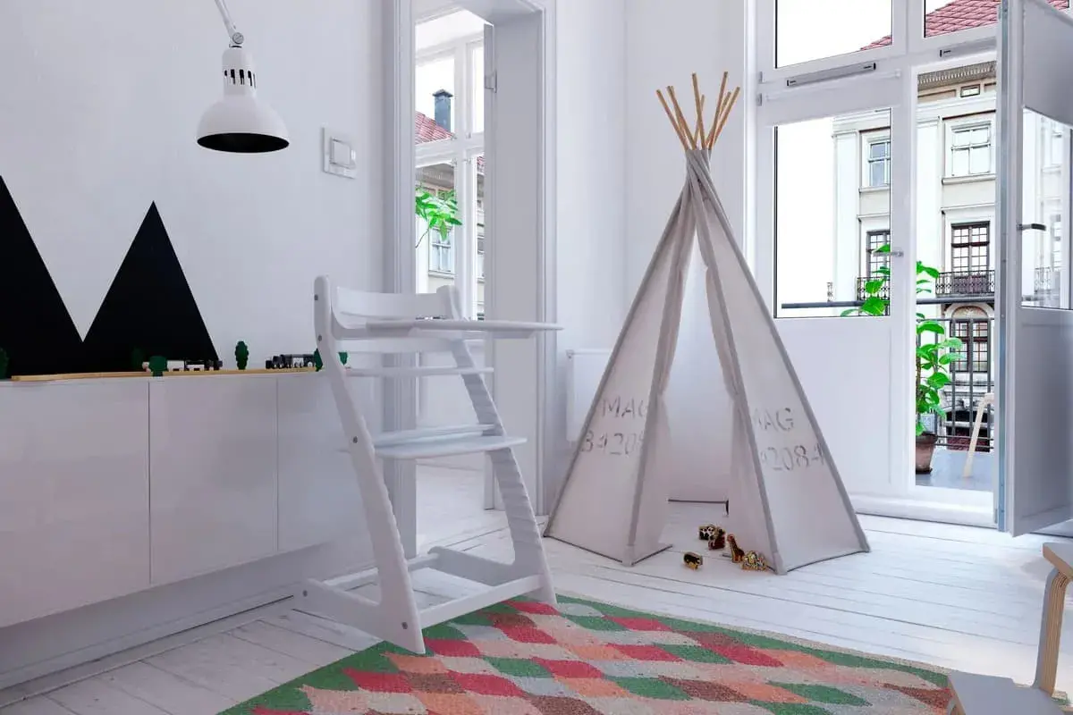 Стул детский HAPPY BABY в цвете Белый (каркас, сиденье, подставка для ног, столик, пояс)