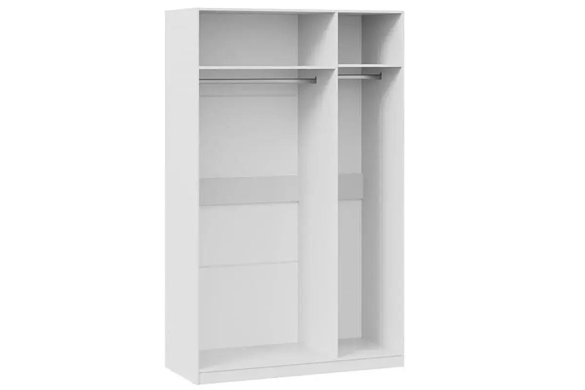 Шкаф комбинированный Глосс СМ-319.07.431 с 3 дверями со стеклом (Белый глянец/Стекло)