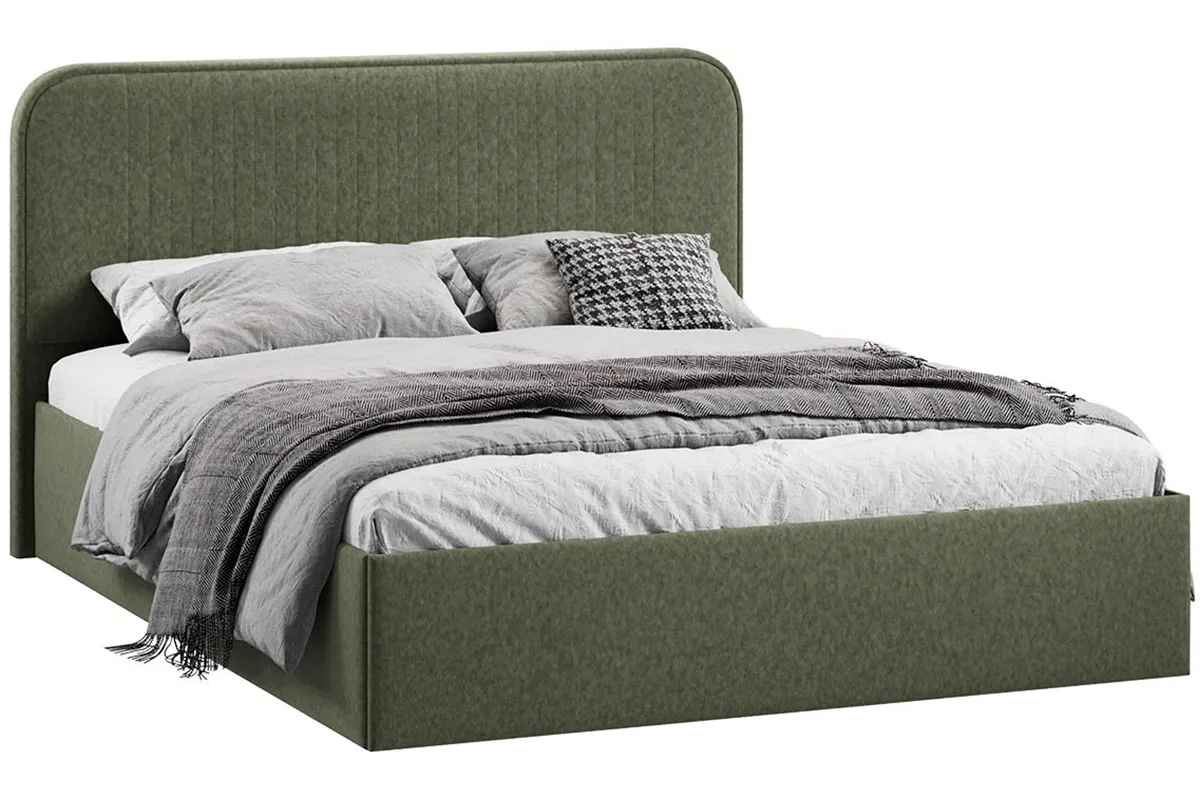 Кровать Тиффани Тип 1 с ПМ и заглушиной 160х200 (Микровелюр/Jercy Deep Green)
